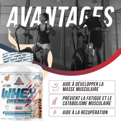 AS American Suplement | Premium Proteine whey | Boisson protéinée | Prisse de Masse Musculaire | Protéine Pure WPC80 | L-Glutamine | Kyowa Quality® (2 kg, biscuits)