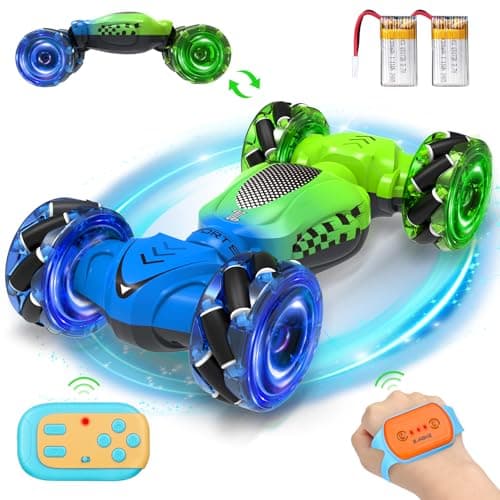 Fosgoit Voiture Télécommandée Enfant, 4x4 Télécommandée Tout Terrain, 2,4 GHz Voiture RC Drift avec Lumières, Jouets pour Enfants de 3-12 Ans, Meilleurs Cadeaux d'anniversaire de Noël pour Enfants