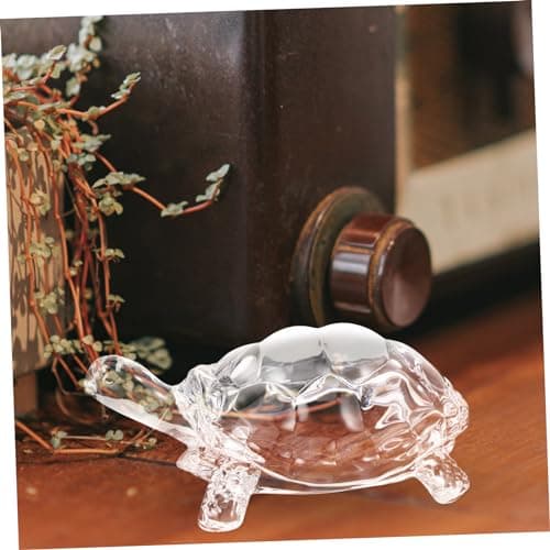 CRAFTHROU 1Pc Tortue Ornement Verre Tortue Figurine Cristal Tortue Parure Fengshui Ornement Verre Tortue Statue Verre Artisanat Tortue Artisanat Parure De Maison Tortue Parure