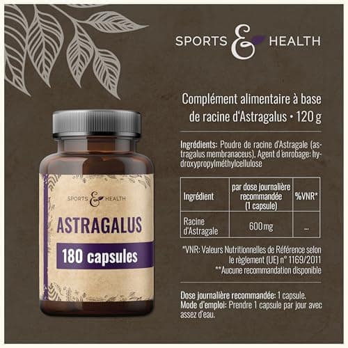Gélules d'astragale à haute dose - 180 gélules - racine d'Astragale - à haute dose