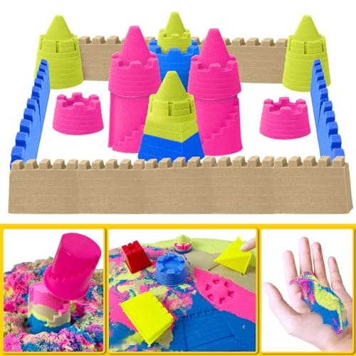 Magic Sand - Sable de jeu avec 1800 g de sable magique sensoriel pour garçons et filles de 3, 4, 5, 6, 7 ans et plus