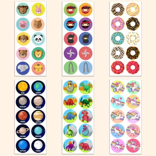 TownStix Dinosaure Autocollant Gommettes Stickers - 20 Feuilles, 200 Autocollant