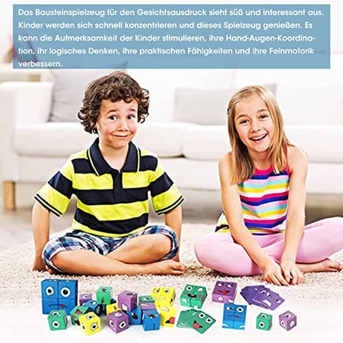 Jouets en Bois,Jouets sensoriels, Jouets Montessori pédagogiques pour Enfants à partir de 3 Ans,Cubes de Construction Puzzler Jouets Cadeau d'anniversaire pour Les Enfants de 3 à 12