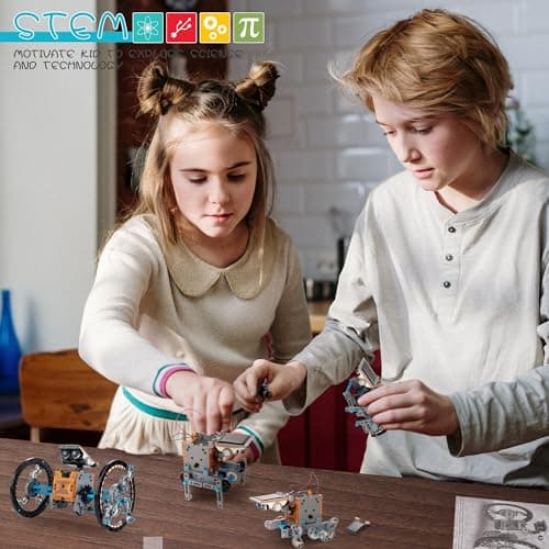 Bravmate Robot Solaire pour Enfant,14 en 1 Kit à Construire de 190 Pièces Energie Solaire et Batterie Double DIY Cadeau pour Les Garçons de 10+ Ans