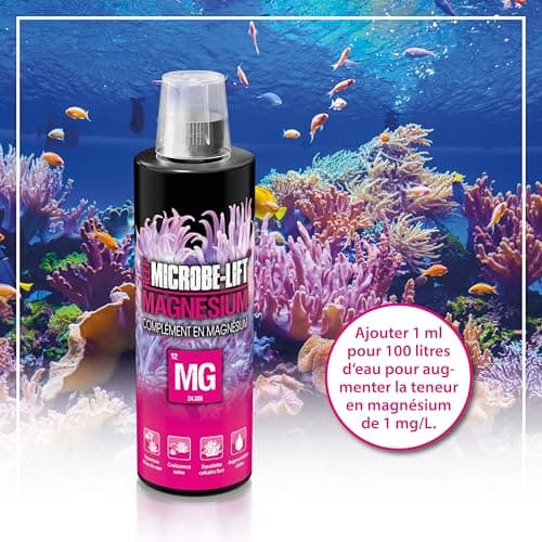 Microbe-Lift Magnésium - 473 ML - Supplément de magnésium très Pur pour Les coraux dans Les Aquariums d'eau de mer, favorise Une Croissance Saine et la stabilité de l'écosystème.
