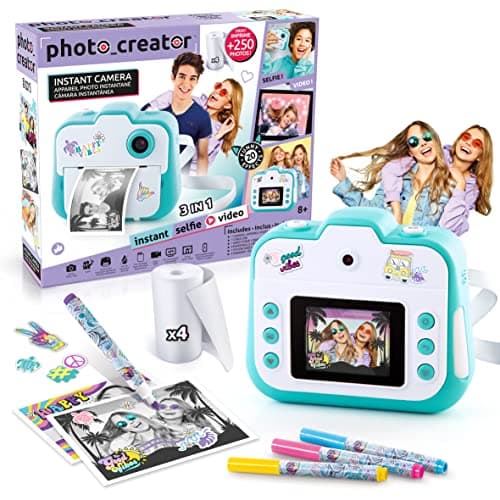 Canal Toys - Appareil Photo Instantané Enfant - Selfie & Caméra Vidéo - 4 Rouleaux de Papier d'Impression pour 250 Photos - Cadeau pour Garçon & Fille - Dès 8 ans - CLK 001