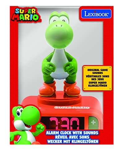 Lexibook - Réveil Nintendo Super Mario - Effets sonores Super Mario - Horloge Réveil Garçons - avec Snooze- Orange/Vert - RL800NI1, Taille unique