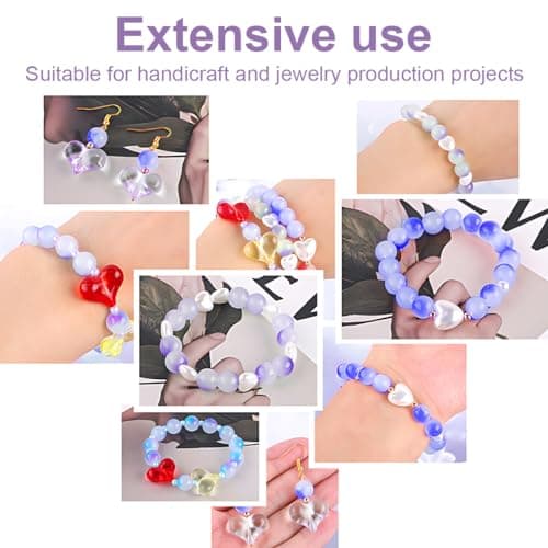 WBZOWRB Environ 8mm Perles de Quartz Naturel Rondes Perles de Pierres Précieuses en Vrac Énergie Pierre Perle Pierre Naturelle pour Fabrication de Bijoux de Bracelets, (Bleu Violet), 100 pièce