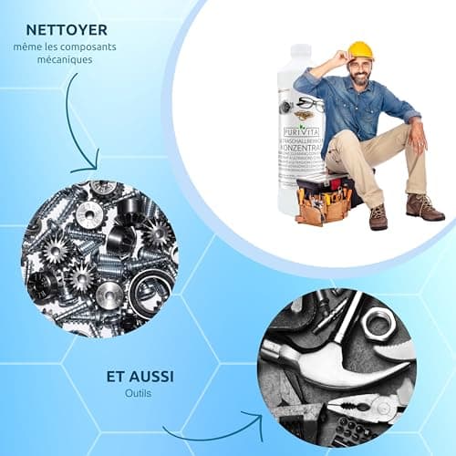 PURIVITA - Concentré de Nettoyant liquide pour produits ultrason - Multi-usages - Nettoyeur Bijoux, lunettes et bien plus encore - nettoyant ultrason - 500 ml