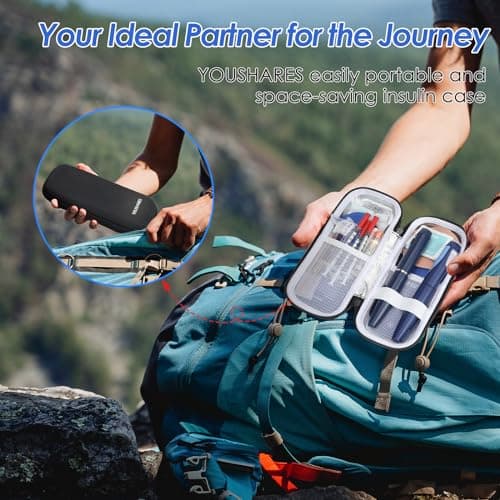 YOUSHARES Pochette Isotherme Insuline avec Poche Glacière à Insuline - Trousse Isotherme Insuline, Sac Isotherme Insuline Medicament Voyage, Pochette Stylo Insuline, Seringue, Approuvés par TSA, Noir