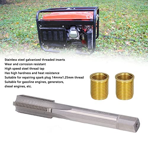 Outil de Réparation de Filetage de Bougie D'allumage, Boulon M12x1,25 et Robinet M14x1,25 Kit de Réparation de Trou Fileté de Bougie D'allumage de Moteur à Essence pour Moteurs à Essence, Générateurs
