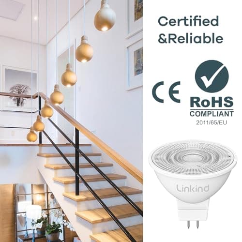Linkind Ampoules LED GU5.3 12V, 3.4W Equivalent à 35W Lampe Traditionnelle, Blanc Chaud 2700K, 360LM, 36° Angle, Ampoules LED Spot MR16 12V AC/DC, Non Dimmable, Lot de 3