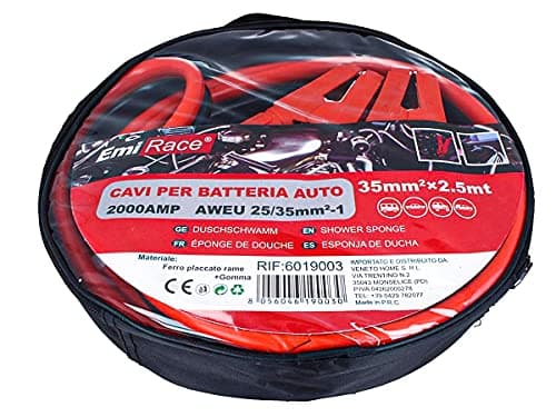 CARALL Kit câbles de Batterie de Voiture Professionnels, câble de démarrage de Batterie 35 mm2 x 2,5 m, pour Urgence Voiture, Camion, Fourgon, Moyen, Grand jusqu'à 5000 CC (2000AMP 35mm2)
