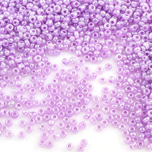 Lot de 6 500 perles de rocaille en verre Ceylan 2 mm 10 couleurs 11/0, perles poney, perles de Ceylan, perles de rocaille (violet)