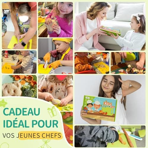 Kit Couteau sécurité de Cuisine pour Enfants - 17 Pièces Couteau Montessori Enfants pour couper et cuire des fruits ou légumes | Couteau Enfant qui ne Coupe pas, Couteaux enfants à partir de 2 ans
