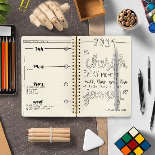 VEESUN A5 Cahiers Classique Lot de 4 avec Reliure Double Spirale, Bloc Note Notebook Carnet Dessin Kraft Couverture Convient pour L'école L'écriture Garçons Filles et Enseignants, 80 Feuilles Blanche