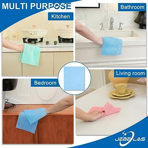 JEBBLAS Bleu Cloth Chiffon Non tisse lingette jetable Lavette Non tissée lingette Microfibre jetable...
