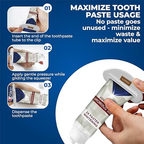 CRST 3D White Advanced Glamorous White Teeth Whitening Toothpaste, 3.3 oz, Pack of 3 bundled with LUXPAKS Squeezer