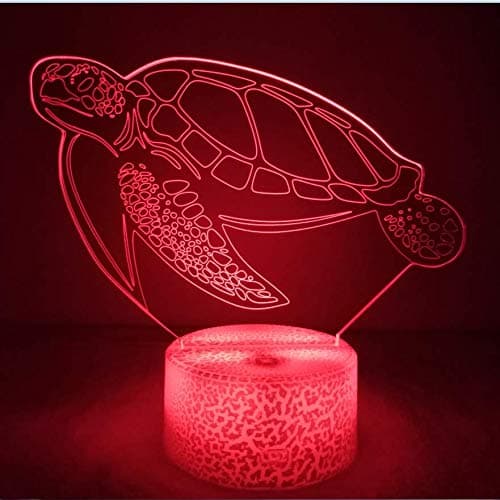 HPBN8 Ltd 3D Tortues LED Lampe Art Déco Lampe Lumières LED Décoration Lampes Touch Control 7 Couleurs Change Veilleuse USB Powered Enfants Cadeau Anniversaire Noël Cadeaux
