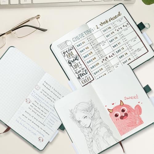 HOMEMARS Carnet de Notes, Cahier a6 Page Blanche, Petit Carnet, Petit Cahier, 3 Paquet, Cahier de Note, Carnet de Voyage, 14.4 cm x 9.6cm, 192 Pages Chacune, Motif d'arbre en Relief, Cuir végétalien