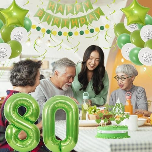 Decoration 90 ans anniversaire femme, Ballon Vert Blanc 90 anniversaire femme, Decoration anniversaire 90 ans Vert, Ballon 90 ans Vert Déco anniversaire, 90 hommes femmes Vert 90 ans Decoration fête