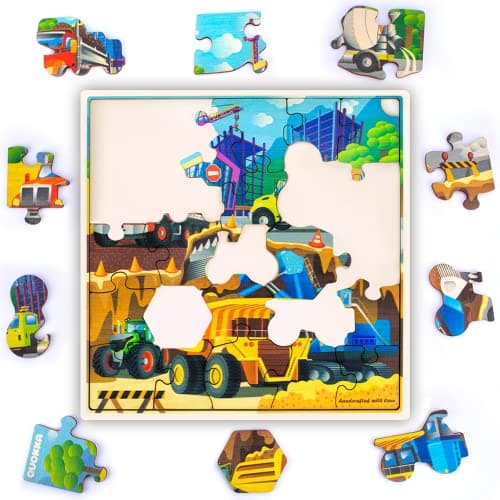 QUOKKA Puzzles de Transport en Bois pour Enfants de 3 à 5 Ans - 28 pièces - pour Enfants de 4 à 8 Ans - Jouets de Transport en Bois pour Enfants de 6 à 8 Ans