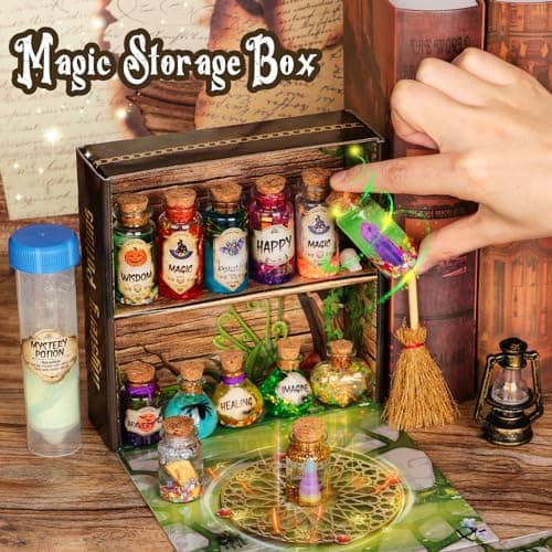 DECOHOME Set de Potion Mystère Vintage pour Enfants, mélange 20 bouteilles de Potion Magique, Jouets Artisanaux pour Garçons et Filles, Cadeaux Créatifs