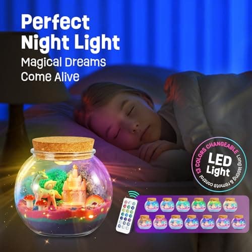 DIY-LAOESE Cadeaux Licorne – Kit de Terrarium – Cadeau d'anniversaire pour Filles âgées de 4 5 6 7 8-12 Ans – Jouets Licorne – Kit d'art et d'artisanat pour Enfants