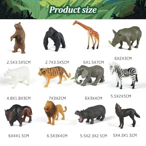 Aszaui 18 Pièces Animaux Jouet,Figurine Animaux Forêt,Figurine Animaux de la Foret,Figurines d'animaux de Safari, Mini Jouets d'animaux de la forêt,Jouets Zoo,pour Déco Fête Noël Cadeau