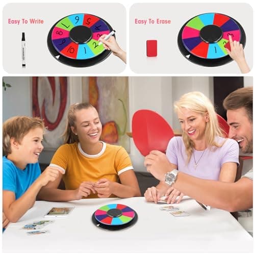 10" Jouet Roue de la Fortune, 25cm Roue de la Fortune à Faire Tourner avec Base Antidérapante, 8 Couleurs, Roue de Prix DIY pour Les Fêtes de Carnaval