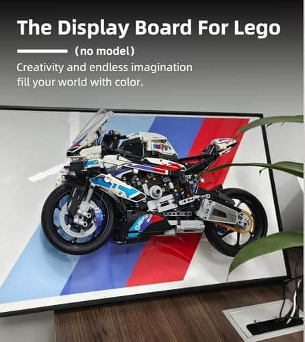 WETCEAOM Cadre pour Lego Technic BMW M 1000 RR 42130 Motorcycle, Tableau d'affichage Mural pour Lego Les Amateurs, Taille : 65x40 cm(sans modèle)
