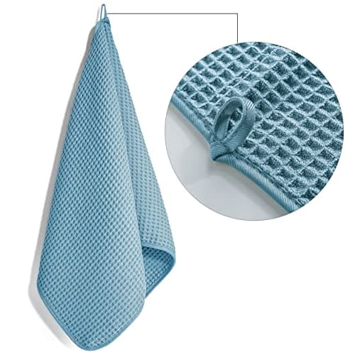 Polyte - 4 Serviettes de Bain en Microfibres - pour Les Mains - sèche Rapidement/ne Peluche Pas - Tissu alvéolé - Vert - 40 x 76 cm