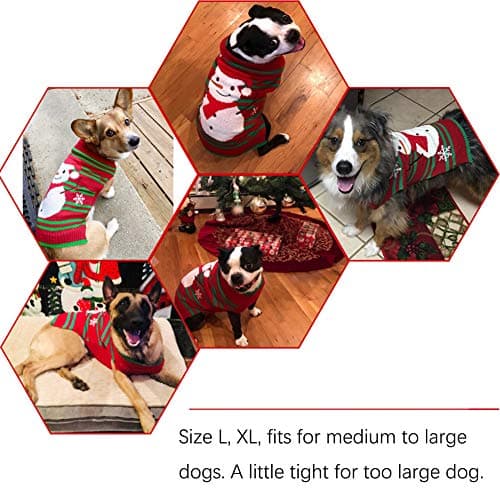 DELIFUR Pull de Neige pour Chien Bonhomme de Neige Noël Nouvel an Pull pour Petits Chiens et Chats (Bonhomme de Neige, XL)