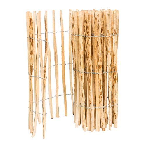BOGATECO Clôture à Lattis Noisetier Bois | 120 cm de Hauteur et 500 cm de Long | Distance Entre Lattes 4-5 CM | Idéal comme Une Clôture de Jardin | Peut être Utilisé comme de Support pour Les Vignes