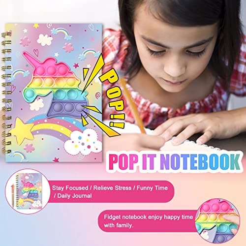 Journal intime Fille avec Stylo, Pop It Spirale Carnet Secret Fille Cadeau