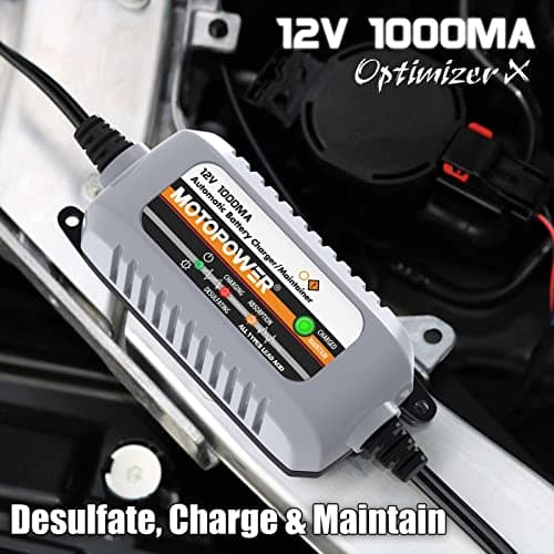 MOTOPOWER MP00205B 12V 1000mA Chargeur/Mainteneur de Batterie entièrement Automatique