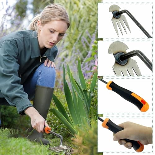 Arrache mauvaise herbes jardinage, outil de désherbage manuel, désherbage en acier inoxydable, désherbeur manuel, inoxydable extracteur de mauvaises herbes extérieur décoration pour jardin