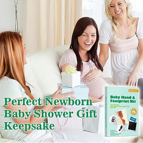 Nabance Kit Empreinte Bebe 4pcs Empreintes Bébé Kit Empreinte Chien kit Empreinte Pieds et Mains Bébé Empreinte Chat Emprunte Mains Bébé avec 8 cartes 2 Cadres Photo Souvenirs de famille 0-6 mois