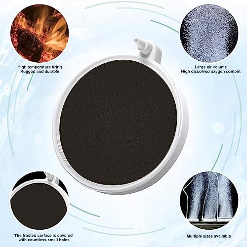 boxtech Pierre à air d'aquarium, Diffuseur d'air pour Aquariophilie, Lissous Laisse de Super Petites Bulles pour Aquarium et hydroponique (100 mm)