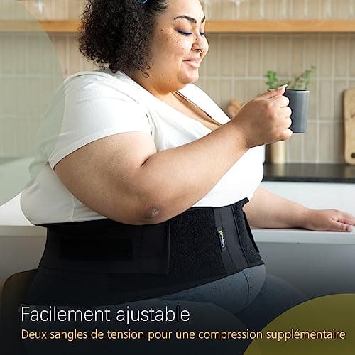BraceUP Attelle Dorsale Extra Large pour Femmes et Hommes – du 3XL au 5XL, maintien lombaire extra large avec sangles et compressions (3XL 132-157cm)