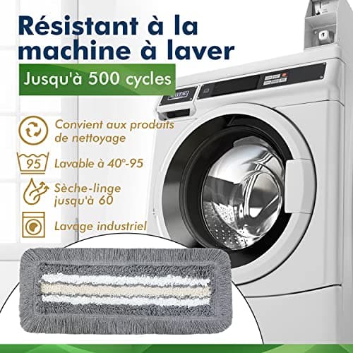 Okaei Housse de serpillère 1 Piece (40 CM) - Housse de serpillère pour hôpitaux et établissements de Soins - Housse de serpillère à Glissement Optimal pour Un Travail Ergonomique - Gris