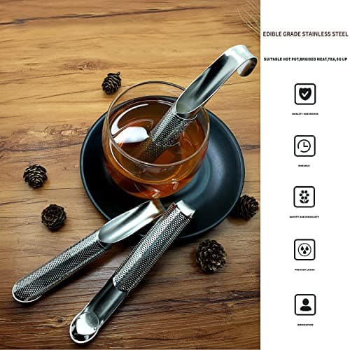 ZARRS Filtre à Thé Infuseurs,2 Pièces Infuseurs Acier Inoxydable Diffuseur de Thé Stainless Steel Tea Ifuses pour Passoires à thé en Vrac Maille Fine