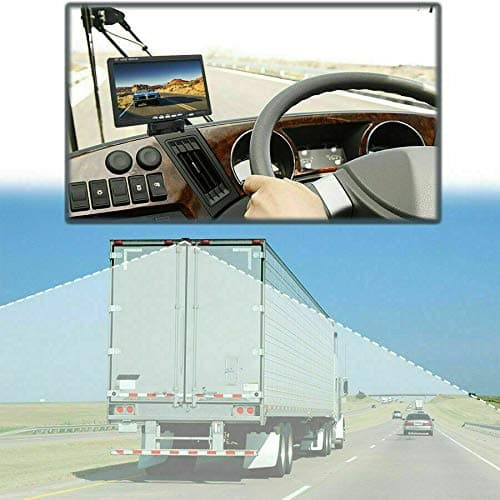 Moniteur HD avec écran 7’’ LCD TFT 12 V-24 V pour auto + caméra de recul pour bus camion remorque à 18 DEL IR étanches pour vision de nuit et vue arrière avec 10 m de câble vidéo