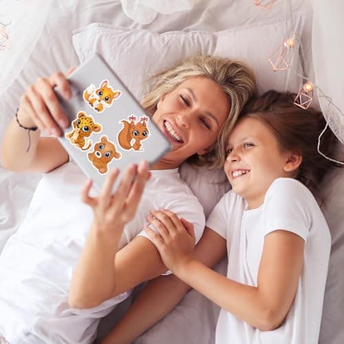 100 Autocollants Animaux Enfants,Reusable Stickers,Stickers Étiquette Adhésif Bricolage Enfant, Fun Animaux Stickers pour Adultes Ado Enfants,Portable Scrapbooking Skate Tablette Telephone Stickers