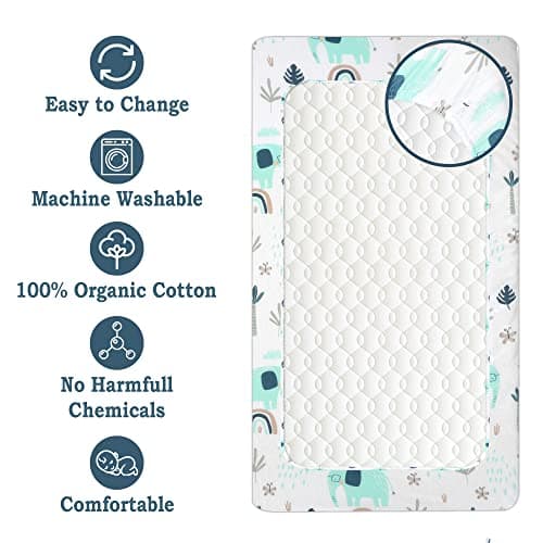 Lilly B. Lot de 2 imperméables Matelas Bebe 70x140 draps en Coton Biologique GOTS 2en1, utilisés à la Place du protège-Matelas imperméables compatibles avec Next2me et Tous Les Lits de Chevet.