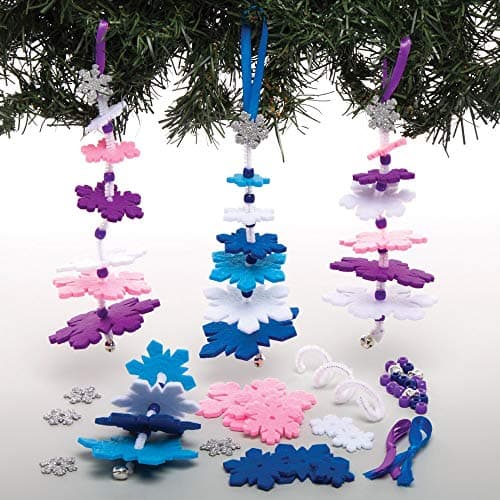 Baker Ross Kits de Flocons de Neige à empiler et Suspendre (Paquet de 6) - Loisirs créatifs festifs