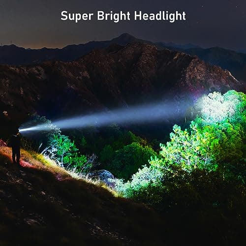 Blukar Lampe Frontale Rechargeable, 2000LM Super Lumineux Léger Torche Frontale LED Puissante avec Voyant Rouge,8 Modes d'Éclairage,Capteur Mouvement,IPX5 Étanche,30H d'autonomie pour Camping/Urgence