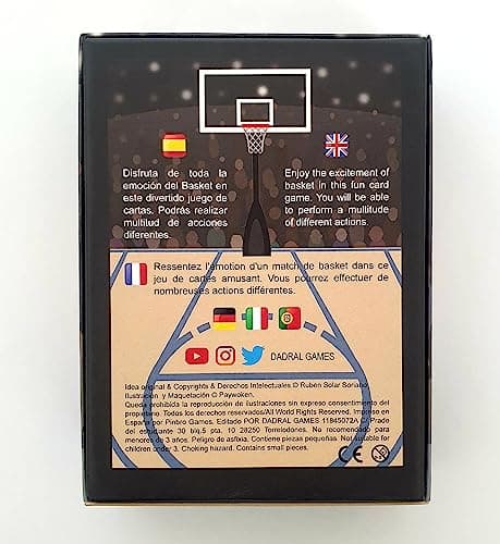 Dadral Games - Jeu de Cartes de Basketball | Jeu Basket | À partir de 6 Ans | Cadeaux de Basketball | Jeux de société | Cadeau garçon/Fille | Multilingue
