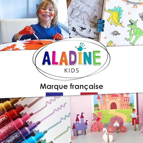 Aladine - 4 Encreurs Stampo Colors Carnaval - Encre pour Tampons Enfants - Taille XXL & Encre Lavable - Encreurs Géants Grand Format - Activité Manuelle, Loisirs Créatifs - Dès 3 ans