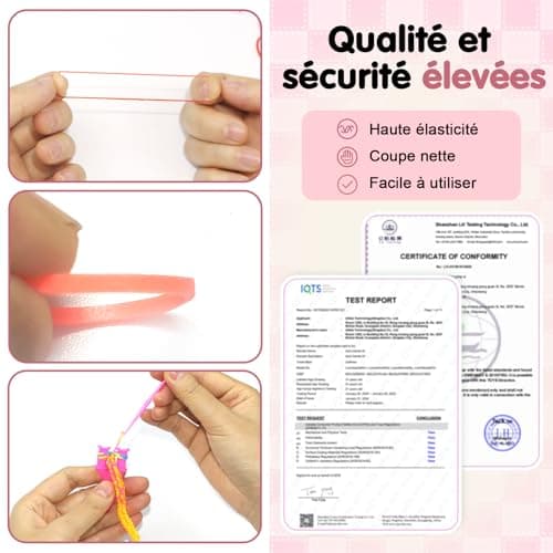 Uolifrem 2800+ Elastiques Bracelet Kit, 32 Couleurs Bracelet Elastique Enfant Kit, Loom Bands avec Accessoires, Élastiques de Bricolage pour la Fabrication de Bracelets, Cadeau pour Filles et Garçons